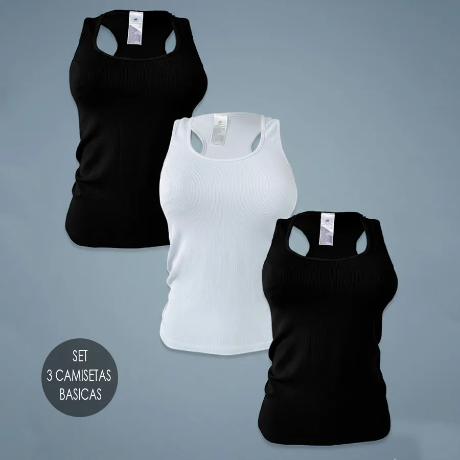 OLIMPICA PLA BLANCO Y NEGRO SET DE 3 8474